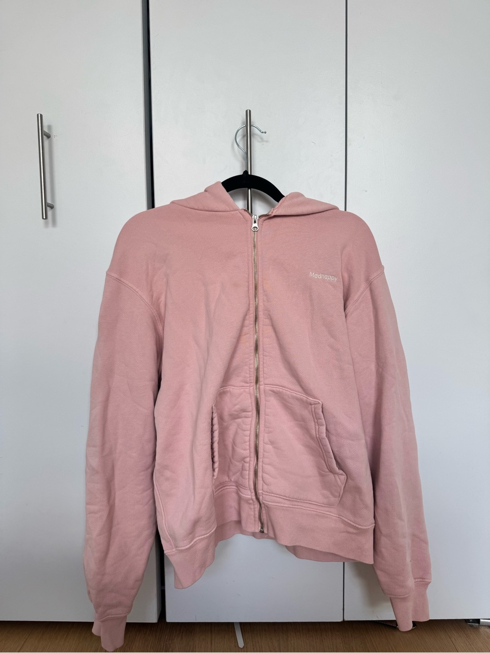Madhappy Dusty Pink Full-Zip Teddy Hoodie